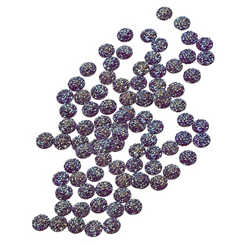 BESTYASH 100 Stück Flatboden -Diamantschmuck Zubehör Verzierungen Strass blaue Strasssteine Strassverzierungen für Bastelarbeiten Strassperle zum Basteln Harz Violett von BESTYASH