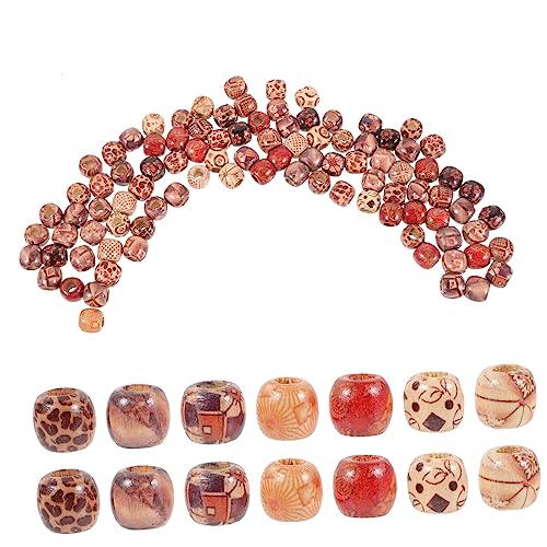 BESTYASH 100 Stück Holzperlen für Haarschmuck Dreadlock Accessoires für Zöpfe DIY Haarperlen für Frisuren und Schmuckherstellung Persönliche Styles und von BESTYASH