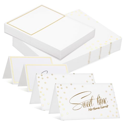 BESTYASH 100 Stück Teiliges Stilvolle Platzkarten aus Papier für Hochzeit und Buffet Tischdekoration Selbststehend Vielseitig Einsetzbar für Feier Konferenz und Party von BESTYASH