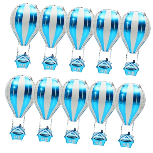 BESTYASH 10Stücke Heißluftballon Form Aluminium Folienballons für Kindergeburtstagsfeiern Hochwertige Party Dekorationen für Veranstaltungen und Feierlichkeiten von BESTYASH