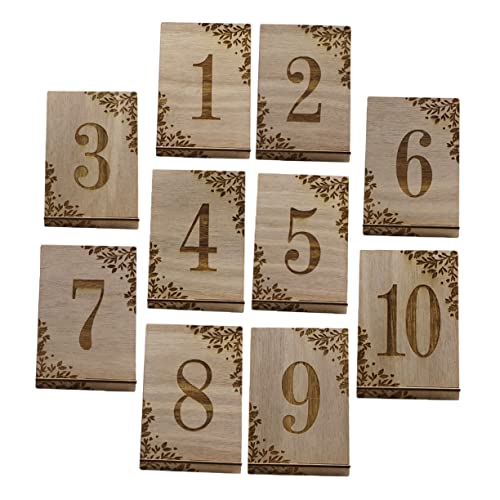 BESTYASH 10Stücke Holznumbers Rustikale Tischzahlen Für Hochzeiten Und Feierlichkeiten Dekorative Tischnummern Für Hochzeitstischdekoration von BESTYASH