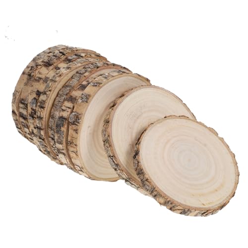 BESTYASH 10Stücke Runde Holzscheiben Unbehandelt für DIY Projekte Natürliche Holzstücke zum Basteln Dekorative Holzuntersetzer für Zuhause Kunstwerke BESTYASH 10Stücke Runde Holzscheiben Unbehandelt für DIY Projekte Natürliche Holzstücke zum Basteln Dekorative Holzuntersetzer für Zuhause Kunstwerke von BESTYASH