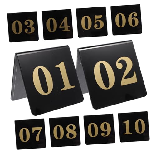 BESTYASH 10Stücke Tischnummern Doppelseitige Tischzeltkarten für Hochzeiten Partys und Sichtbarkeit und Langlebiges Design von BESTYASH