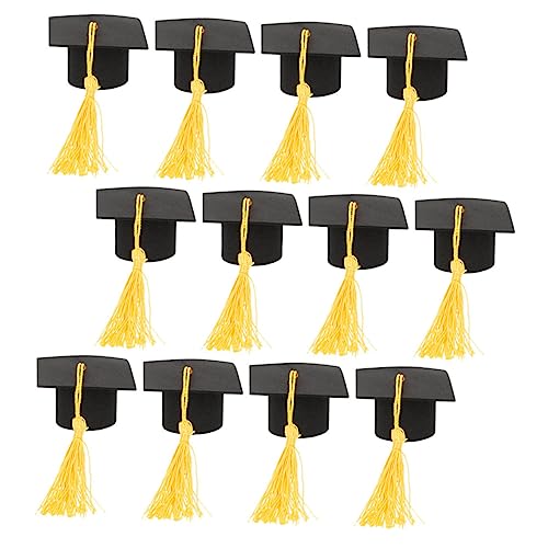 BESTYASH 12 Stück Bachelor Hut Ornamente Miniatur Abschlusskappe Doktorhut Topper Zylinder Abschluss Glückwunsch Abschlusskappe Kuchenornament Mini Dekohut Blau/Gelb Polyester BESTYASH 12 Stück Bachelor Hut Ornamente Miniatur Abschlusskappe Doktorhut Topper Zylinder Abschluss Glückwunsch Abschlusskappe Kuchenornament Mini Dekohut Blau/Gelb Polyester von BESTYASH