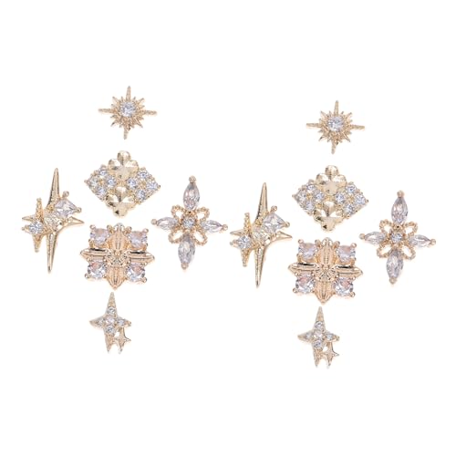 BESTYASH 12 Stück Metall-strasssteine ​​zum Basteln Strasssteine ​​nagelchark Kit Reiz Diamant Strass-anhänger Kunst Charme Reines Kupfer Mit Echtem Überzogen Golden von BESTYASH