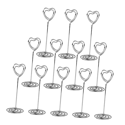 BESTYASH 12 Stück Teiliges Herzförmige Kartenhalter mit Spiralfuß Vielseitige Tischkarten und Menüclip Halter für Hochzeit Tischdekoration Fotohalter und Notizclips Silberfarben BESTYASH 12 Stück Teiliges Herzförmige Kartenhalter mit Spiralfuß Vielseitige Tischkarten und Menüclip Halter für Hochzeit Tischdekoration Fotohalter und Notizclips Silberfarben von BESTYASH