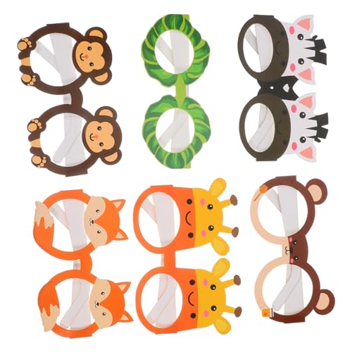 BESTYASH 12 Stück Tier Themen Brillen aus Papier für Kindergeburtstagsfeiern Lustige Dschungeltiere als Foto Accessoires für Shower und Mitgebsel BESTYASH 12 Stück Tier Themen Brillen aus Papier für Kindergeburtstagsfeiern Lustige Dschungeltiere als Foto Accessoires für Shower und Mitgebsel von BESTYASH