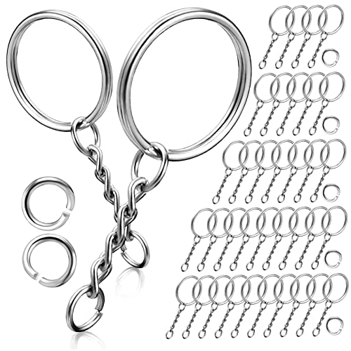 BESTYASH 120 Stück Schlüsselring Bastelset mit Metallringen Ketten Sprüngen für Diy Schlüsselanhänger Schmuckherstellung Sicher BESTYASH 120 Stück Schlüsselring Bastelset mit Metallringen Ketten Sprüngen für Diy Schlüsselanhänger Schmuckherstellung Sicher von BESTYASH
