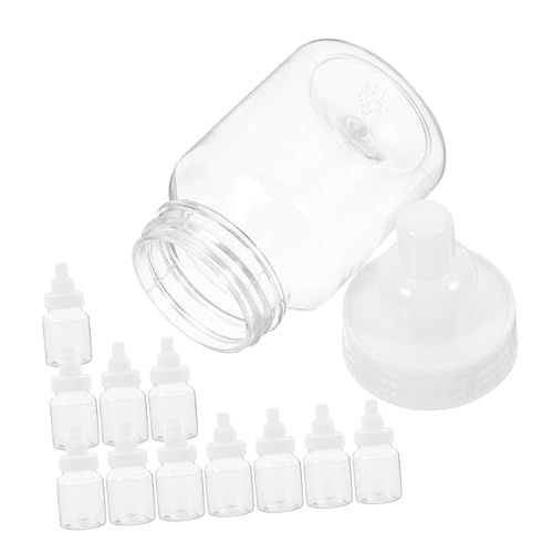 BESTYASH 12Stücke Party Süßigkeitenflaschen Füllbare Bonbonbehälter im Milchflaschen Design für Hochzeiten Geburtstagsfeiern und Festlichkeiten Transparent mit Abnehmbarem Weißen von BESTYASH