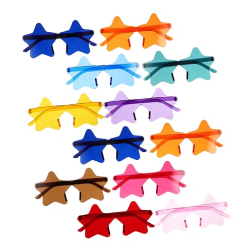 BESTYASH 14Stücke Randlose Sonnenbrillen Sternform Partybrillen für Strand und Pool Einzigartige Gesellige Accessoires für Erwachsene von BESTYASH