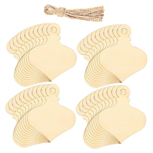 BESTYASH 1Satz DIY Weihnachtsdeko Holzscheiben Unbehandelte Holzteile zum Basteln Leere Holzscheiben mit Löchern für Christbaumanhänger Kreative Gestaltung für Heimdekoration von BESTYASH