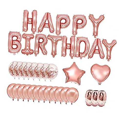 BESTYASH 1Satz Geburtstagsballons Folienballons Stern Ballons Und Konfetti Ballons Für Geburtstagsfeier Partyzubehör Und Dekorationen von BESTYASH