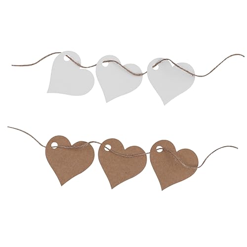 BESTYASH 1Satz Herzförmige Kraft Geschenkanhänger mit Hanfseil Weiß für DIY Projekte Lesezeichen und Weihnachtsgeschenkschilder BESTYASH 1Satz Herzförmige Kraft Geschenkanhänger mit Hanfseil Weiß für DIY Projekte Lesezeichen und Weihnachtsgeschenkschilder von BESTYASH