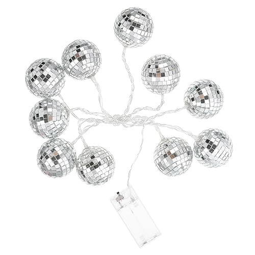 BESTYASH 1Satz LED Disco Ball Lichterkette Spiegelkugel Dekolichter für Party Garten Terrasse und Feiertage Warmweiß Dekorative Lichter für Romantische von BESTYASH