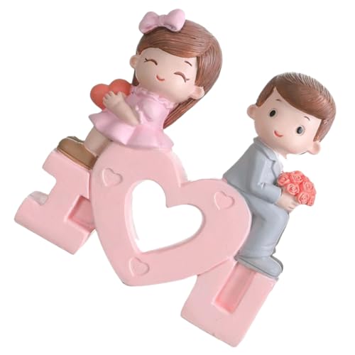 BESTYASH 1Stück Harzskulptur und Figuren für Hochzeit Valentinstag und Jubiläen Exquisites Kuchen Ornament für Romantische Tischdekoration und Feierlichkeiten von BESTYASH