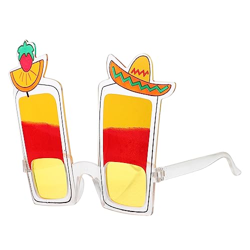 BESTYASH 1stk Hawaiianische Brille Dekorationen Brillen Cartoon-brille Streamer Rave-brille Schnapsgläser Liebe Herzbrille Blaulichtbrille Luau-sonnenbrille Trinkgläser Abs Yellow von BESTYASH