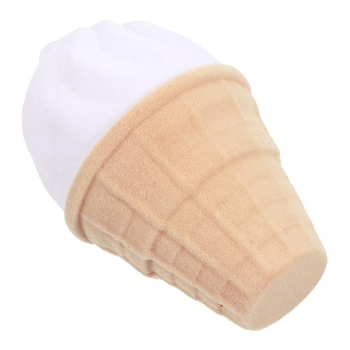 BESTYASH 1stk -ring-box Eisdekoration Halter Ringboxen Creme Thematisiert Eisaufkleber Favorisieren Schmuckverpackung Eiswürfelschalen Halskette Scoop Eisportionierer Beige Flanell von BESTYASH