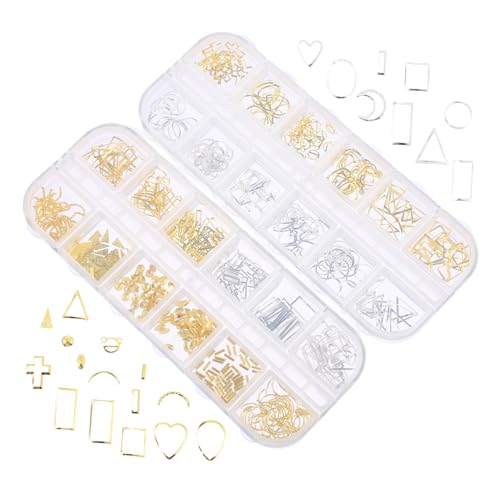 BESTYASH 2 Boxen Boxen DIY Nagelverzierungen aus Zinklegierung Dekorative Nail Art für Fingernägel Fächer mit Verschiedenen Designs für Kreative Nageldesigns von BESTYASH
