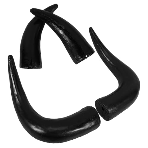 BESTYASH 2 Paare Kunststoff Ox Horn Stirnband DIY Kopfschmuck Halloween Kostüm Zubehör für Party Cosplay und Themenpartys BESTYASH 2 Paare Kunststoff Ox Horn Stirnband DIY Kopfschmuck Halloween Kostüm Zubehör für Party Cosplay und Themenpartys von BESTYASH