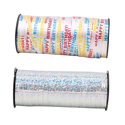 BESTYASH 2 Rollen Yards Glänzende Geschenkband Ribbons für Geburtstagsgeschenke und Dekoration von Ballons und Partydekoration Weiß und Silber von BESTYASH
