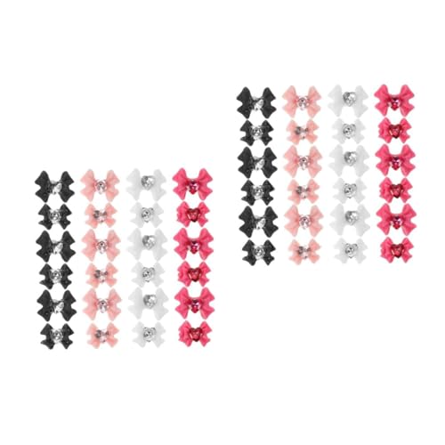 BESTYASH 2 Sätze Diy-maniküre-anhänger Schleife Nagel Charme Rosa Polieren Cartoon-nagelanhänger Dekoration Maniküre Diy Charms Nagelbogen Strass- Harz 40 Stück * 2 von BESTYASH