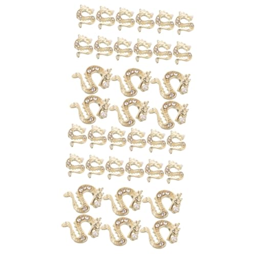 BESTYASH 2 Sätze Drache Spielt Mit Perlennagelkunstschmuck Charme Deko Nagel Charms Luxusnagelzauber Nagel-edelstein-anhänger Baumelnde Nagelanhänger Zinklegierung Golden 50 Stück * 2 von BESTYASH