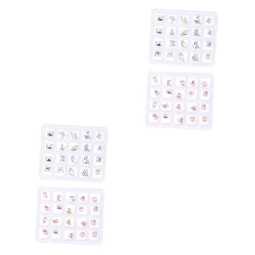 BESTYASH 2 Sätze Glitzersteine Für Nagelkunst Strasssteine Für Diy Nageldesign Einfach Zu Verwenden Für Salon Und Zuhause Für Natürliche Und Künstliche Nägel 40 Stück * 2 von BESTYASH