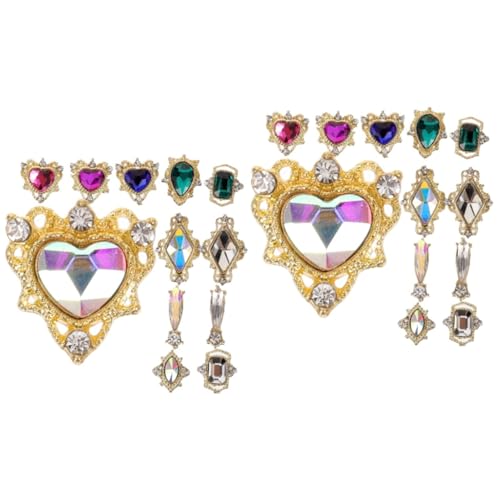 BESTYASH 2 Sätze Nail Strasssteine Teiliges Design Charms für Nagelkunst Diy Maniküre Dekorationen Langlebige und Praktische Schmucksteine für Persönliche von BESTYASH