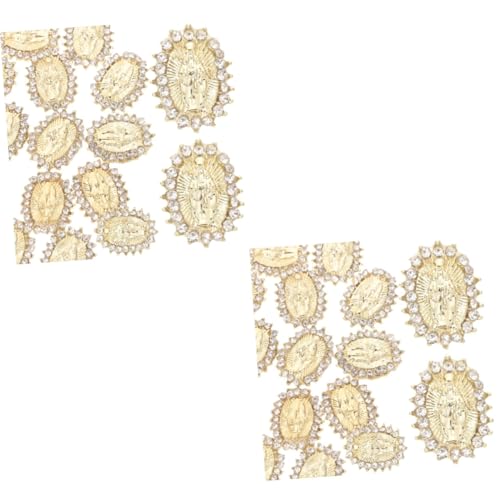 BESTYASH 2 Sätze Schmuck Mit Nageldiamanten Nagelkunst Mit Strass Nageldekoration Nagelstecker Aus Metall Zubehör Aufkleber Nageldesign Nagelkunst-edelsteine Legierung Golden 20 Stück * 2 von BESTYASH
