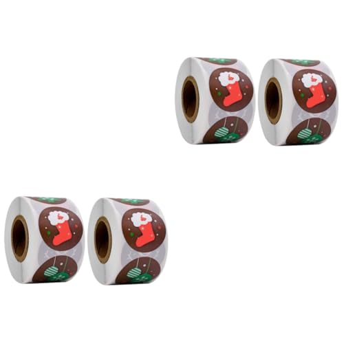 BESTYASH 2 Sätze Weihnachtsaufkleberspielzeug Die Papier Geprägt Christmas Tree Sticker Weihnachten Aufkleber Weihnachtsaufkleber Für Karten Siegelaufkleber Vorhanden 2 Rollen * 2 von BESTYASH