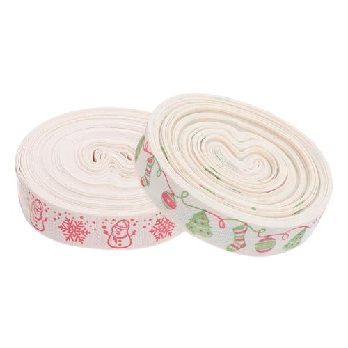 BESTYASH 2 Stück Baumwoll Weihnachtsband Festliche Schneemann Schneeflocken Muster Langlebiges DIY Geschenkband für Weihnachtsbaum Deko Kränze Geschenkverpackung Wiederverwendbar BESTYASH 2 Stück Baumwoll Weihnachtsband Festliche Schneemann Schneeflocken Muster Langlebiges DIY Geschenkband für Weihnachtsbaum Deko Kränze Geschenkverpackung Wiederverwendbar von BESTYASH
