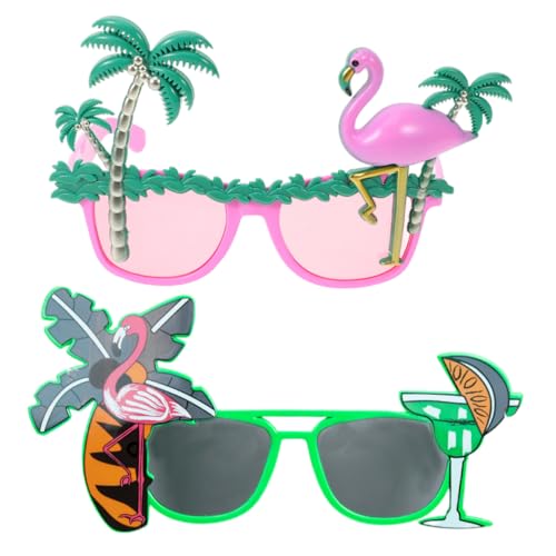 BESTYASH Tropisches Party-paket Flamingo Hawaii-neuheit Brillen Fotoautomaten-requisiten Für Treffen Von Erwachsenen von BESTYASH