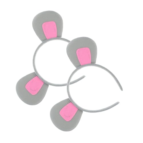 BESTYASH 2 Stück Graues Tierohren Kopfband für Gesichtsreinigung Leichtes und Bequemes Accessoire für Cosplay Partys und Kreative Rollenspiele von BESTYASH