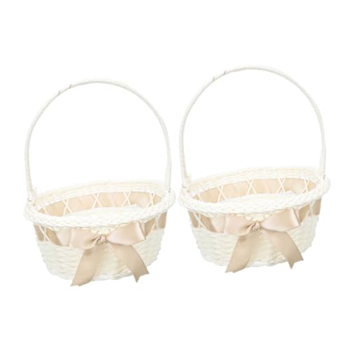 BESTYASH 2 Stück Handgewebte Blumenkörbe Hochzeitsdekorationen Künstliche Hochzeiten Weidenkorb Mit Griff Blumenmädchenkorb Blütenblätter Hochzeit Rustikale Wiederverwendbar BESTYASH 2 Stück Handgewebte Blumenkörbe Hochzeitsdekorationen Künstliche Hochzeiten Weidenkorb Mit Griff Blumenmädchenkorb Blütenblätter Hochzeit Rustikale Wiederverwendbar von BESTYASH