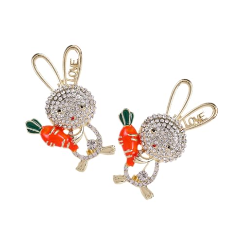 BESTYASH 2 Stück Hasenbrosche Strass-sicherheitsnadel Karotten-brosche Osterbroschennadeln Kawaii-stifte Broschen Für Frauen Hutnadeln Für Damen Legierung BESTYASH 2 Stück Hasenbrosche Strass-sicherheitsnadel Karotten-brosche Osterbroschennadeln Kawaii-stifte Broschen Für Frauen Hutnadeln Für Damen Legierung von BESTYASH