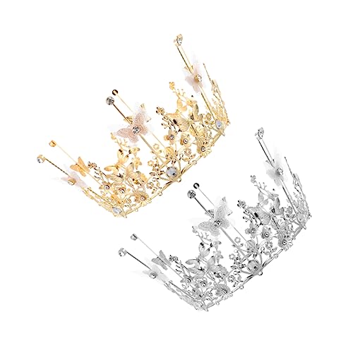 BESTYASH 2 Stück Kronendekoration Kronendekor Für Kuchendekorationen Tiara Geburtstagskuchendekor Kuchenkronen Topper Party Geburtstagstortenkrone Hochzeitskrone von BESTYASH
