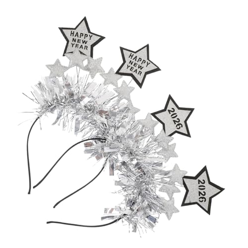 BESTYASH 2 Stück Teiliges Year Star Headband mit Glitzer Sternen Leichtes Stabiles Haarband für Silvesterfeier Festliche Partyaccessoires Komfortabel für Familien und Fotomomente von BESTYASH
