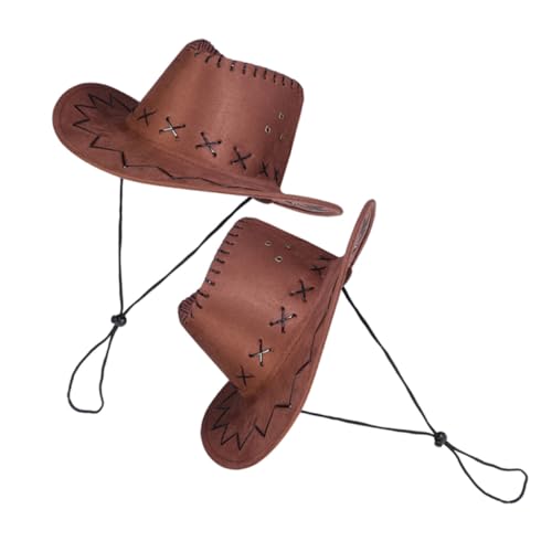 BESTYASH 2 Stück Western Cowboyhut Verstellbar Wiederverwendbar Partyhut Für Jungen Mädchen Western Motto Karneval Cosplay Festival Zubehör von BESTYASH