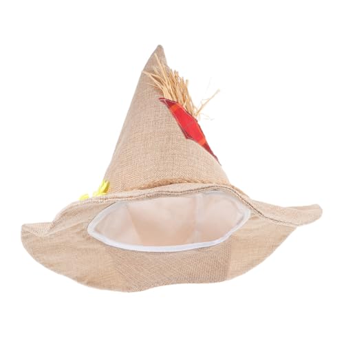 BESTYASH 2 Stücke Halloween Hexenhut aus Jute mit Sonnenblumenmotiv Leichter Vogelscheuchen-hut für Erwachsene Bequeme Cosplay-accessoires für Halloween Erntefest Kostümparty von BESTYASH