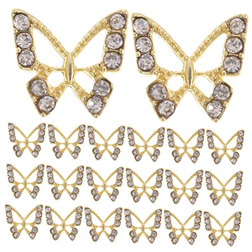 BESTYASH 20 Stück Schmetterlings Charms Rhinestone Dekoration für Diy Maniküre Zubehör Schmetterlingsform Nail Art und Bastelprojekte von BESTYASH