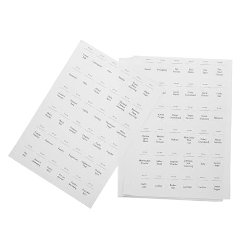 BESTYASH 216 Stück Gewürzglas Etiketten Selbstklebende Aufkleber für Küche und Ölbeständig Klassifikation für Gewürze und Vorräte zur Beschriftung und Organisation von BESTYASH