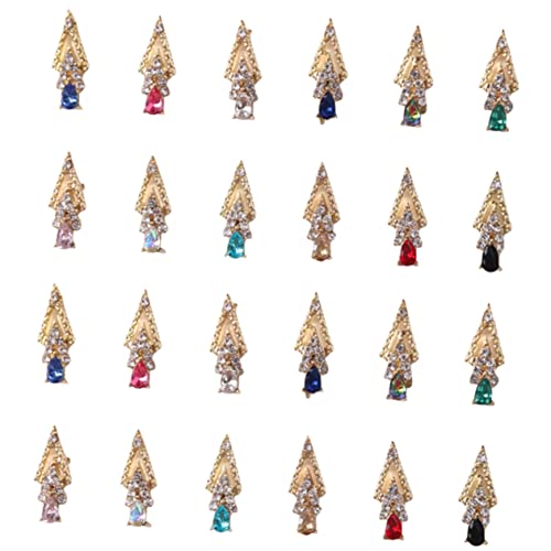 BESTYASH 24 Stück Charms Glänzenden Strasssteinen Dekorative Nail Art für Diy Maniküre und Besondere Anlässe für Partys und Veranstaltungen von BESTYASH