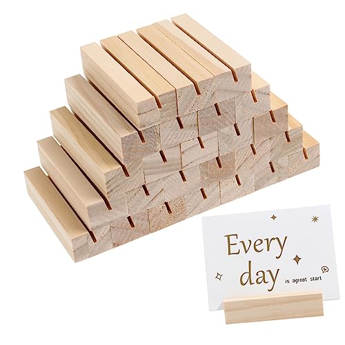 BESTYASH 25Stücke Rechteckige Holz Foto und Kartenhalter für Büro Hochzeit Veranstaltungen Flache Basis für Stabilen Stand Vielseitig Einsetzbar für Fotos von BESTYASH