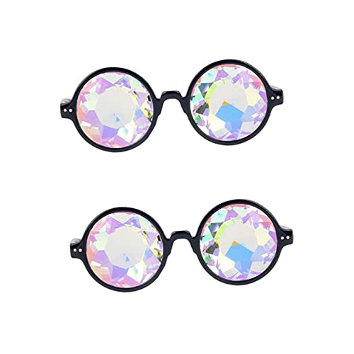 BESTYASH 2St Trippy Brille für Raves Kaleidoskop begeisterte Brille edm brille brille Kaliedoskope Pflegebrille fraktale Brille schnapsgläser Sonnenbrille Beugungsgläser Glas Kostüme von BESTYASH
