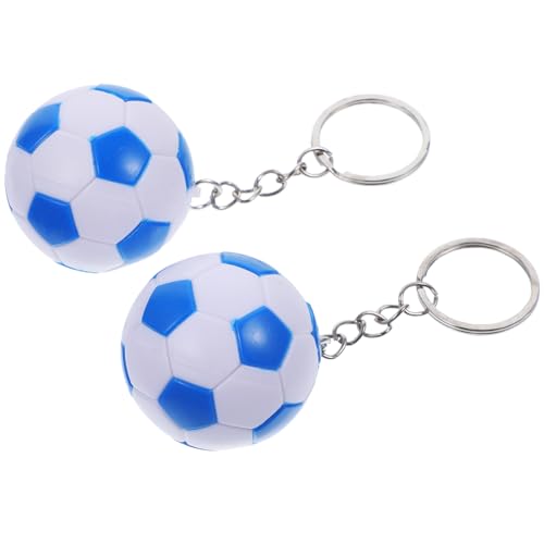 BESTYASH 2Stücke Fußball Schlüsselanhänger Kreative Anhänger für Kinderpartys Schulkarneval und Blau Mitgebsel für von BESTYASH