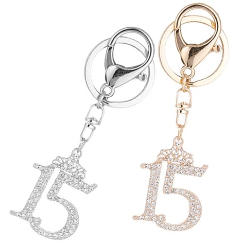 BESTYASH 2Stücke Glitzer Schlüsselanhänger Mit Krone Design Schlüsselketten Schmuck Für Damen Schlüsselanhänger Und Taschenverzierung von BESTYASH