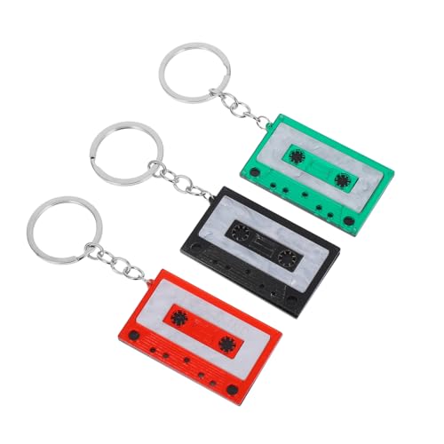 BESTYASH 3 STÜCKE Teiliges Schlüsselanhänger Geometrisch Retro Kassettenband Design Langlebig und Detailreich Modisch für Damen Handtasche und Vintage Party Accessoire BESTYASH 3 STÜCKE Teiliges Schlüsselanhänger Geometrisch Retro Kassettenband Design Langlebig und Detailreich Modisch für Damen Handtasche und Vintage Party Accessoire von BESTYASH