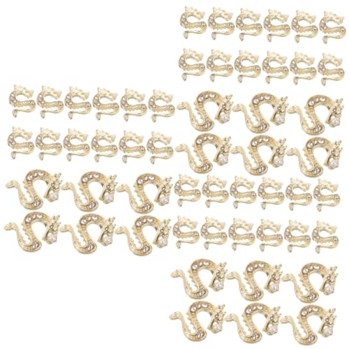 BESTYASH 3 Sätze Drache Spielt Mit Perlennagelkunstschmuck Charme Dekoration Charms Für Nageldesign Strass Für Nageldesign Luxusnagelzauber Maniküre-dekore Zinklegierung Golden 50 Stück * 3 von BESTYASH