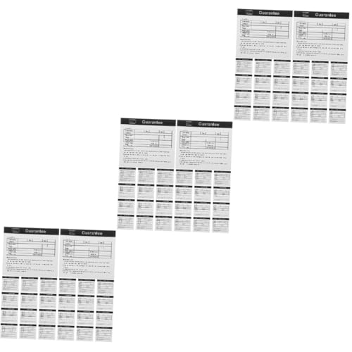 BESTYASH 3 Sätze Garantiekarte Gerätewartungskarten Gerätereparaturkarten Anleitungskarten Zur Tassenpflege Wartungskarte Für Geräte Papier 200 Stück * 3 BESTYASH 3 Sätze Garantiekarte Gerätewartungskarten Gerätereparaturkarten Anleitungskarten Zur Tassenpflege Wartungskarte Für Geräte Papier 200 Stück * 3 von BESTYASH