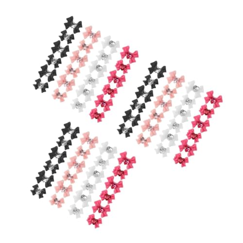 BESTYASH 3 Sätze Nagel-bogen-anhänger Nägel Reiz Nagelkunst-edelsteine Nagel Charms Dekoration Seidenband Maniküre Diy Charms Süße Schleifenanhänger Maniküre- Harz 40 Stück * 3 von BESTYASH